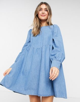 ASOS EDITION blouson sleeve midi dress in organza check