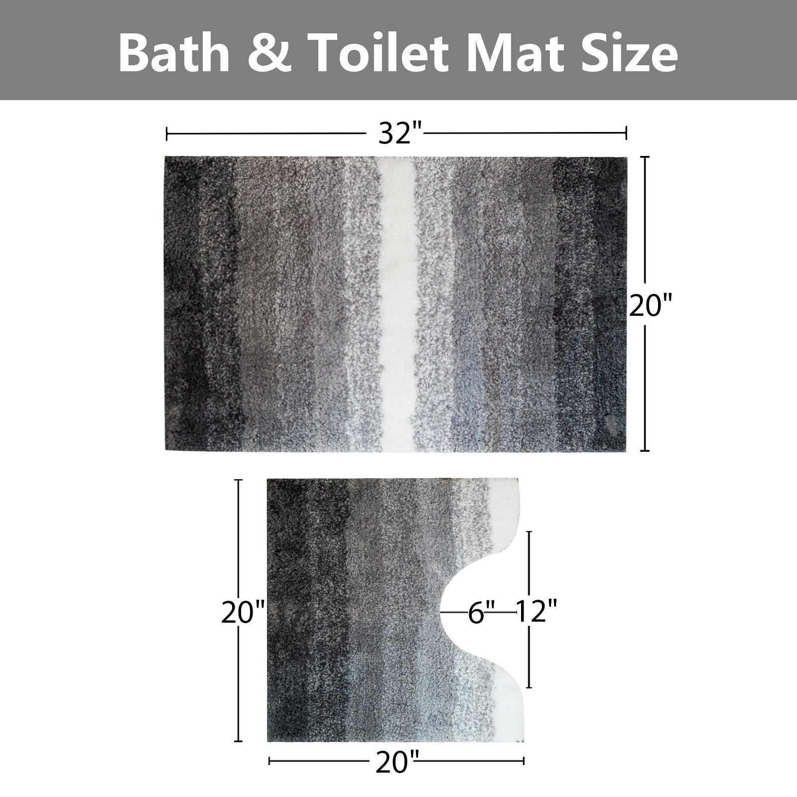 Akarise Bath mat, 20” x 32”, Ultra Soft Non-Slip Absorbent Bathroom Rug