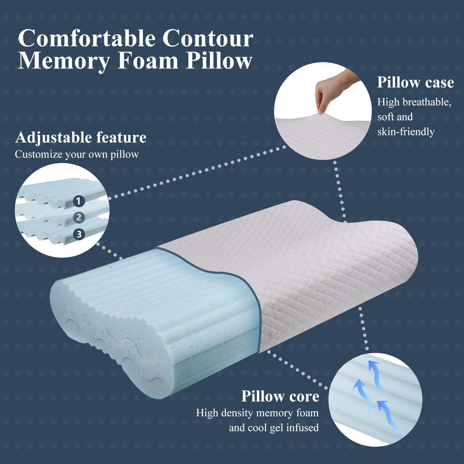 Akarise Orthopaedic Adjustable Layer Contoured Memory Foam Pillow