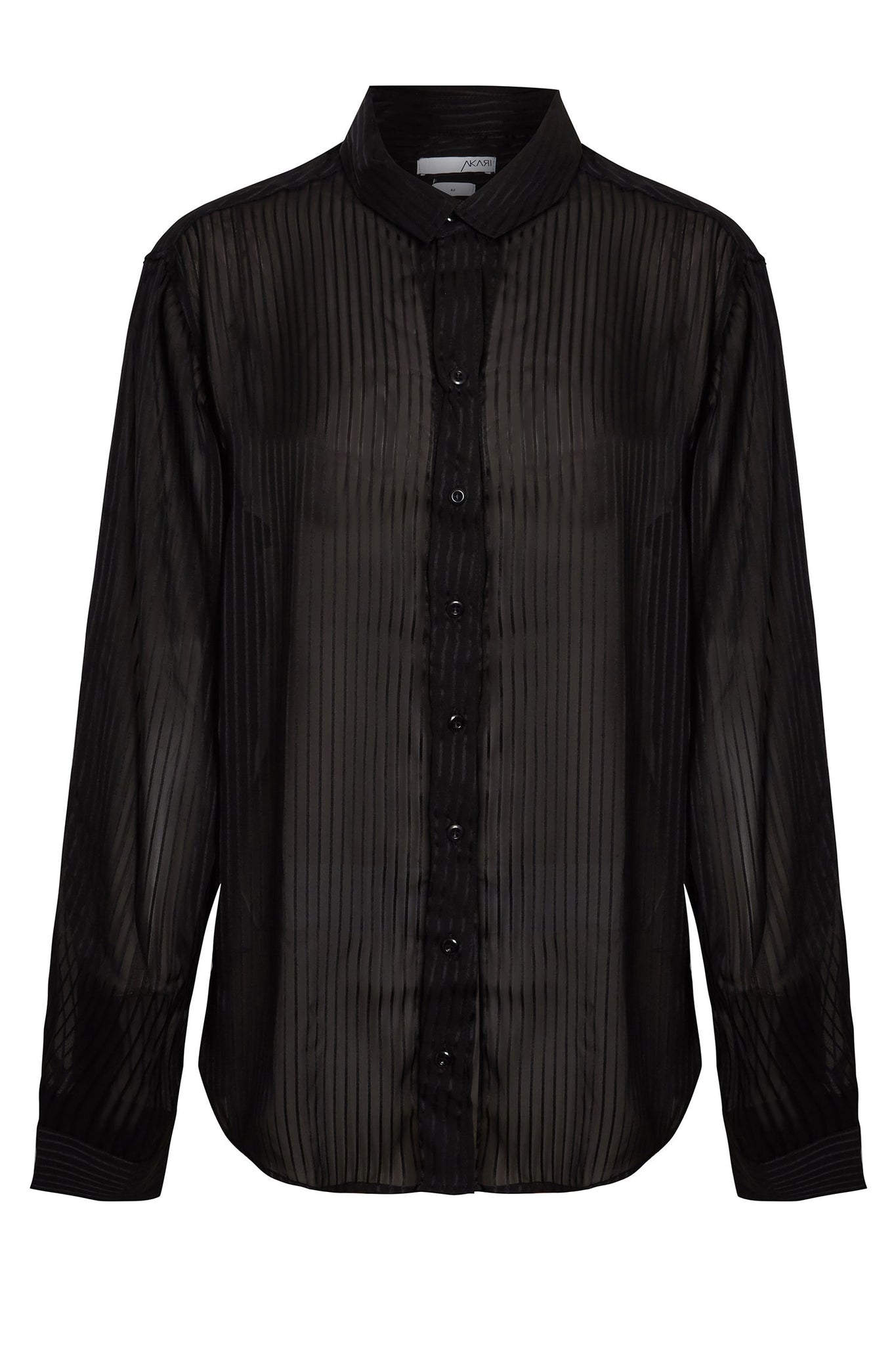 SATIN STRIPE ORGANZA RELAXED FIT SHIRT