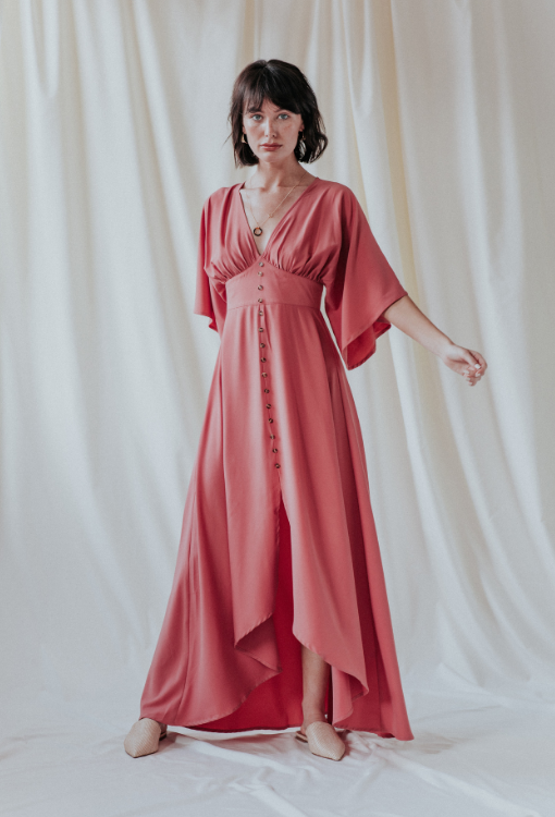 Angel sleeve maxi dress hot sale