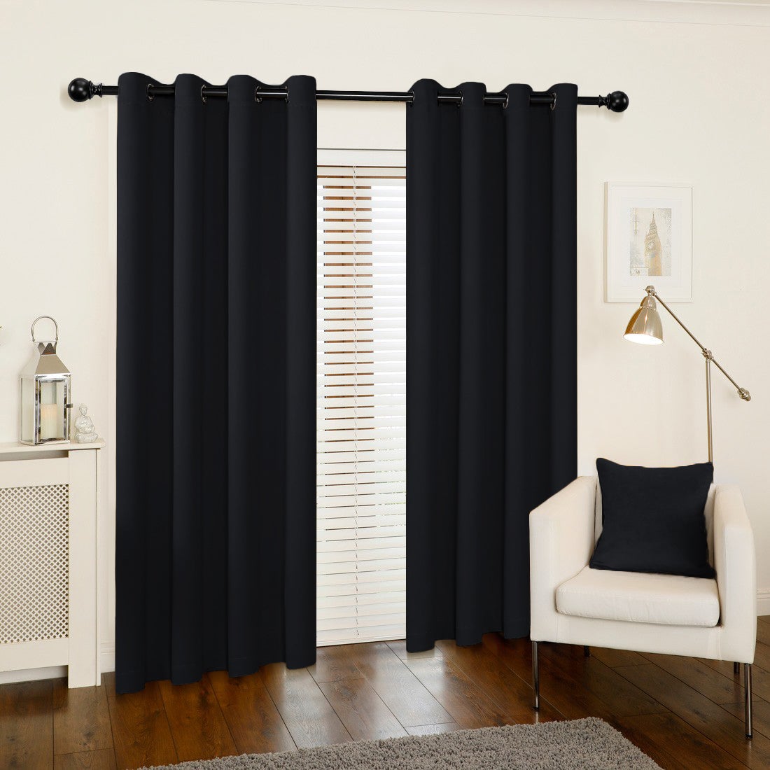 Akarise Blackout Curtains for Bedroom Living Room - 2 Panels,Black