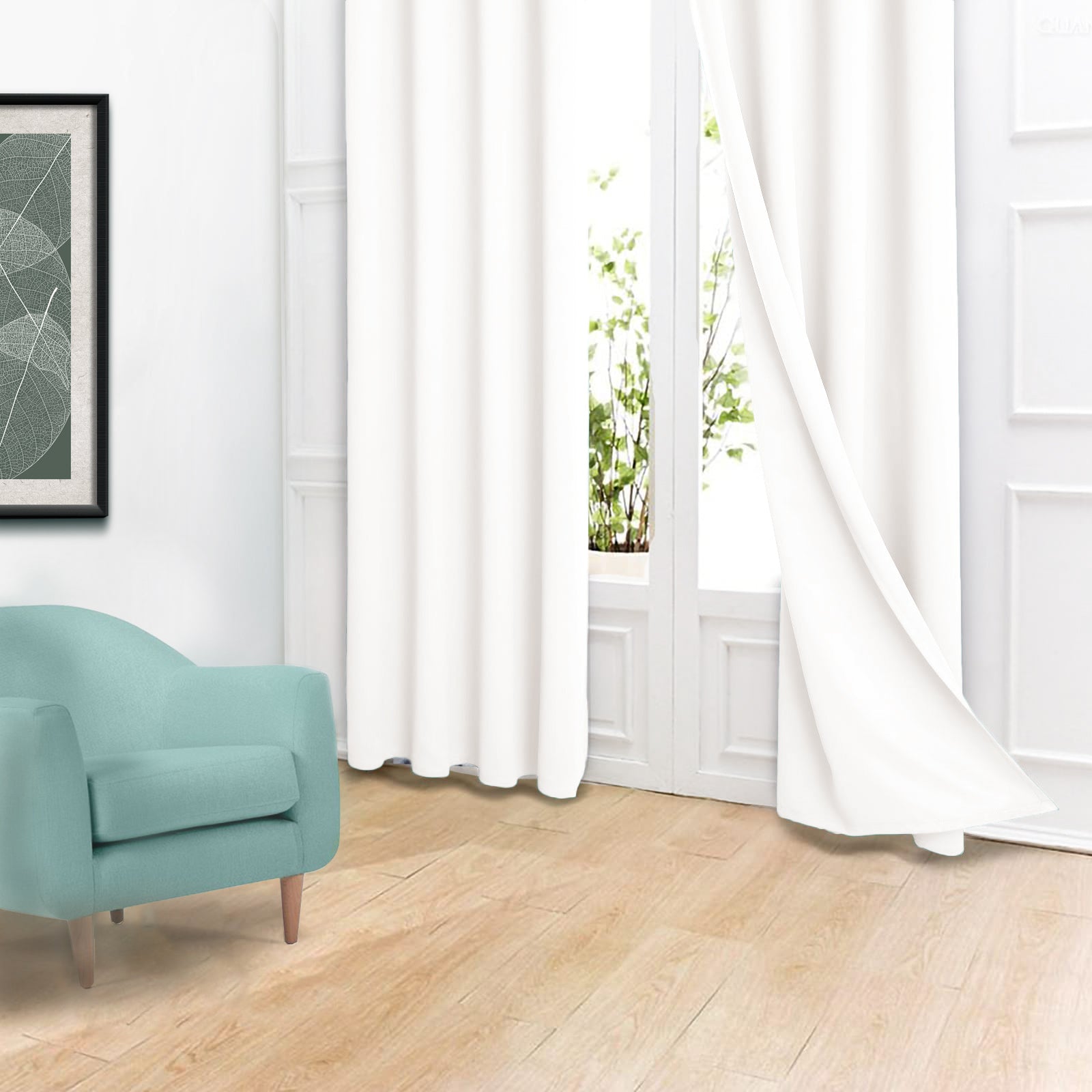 Akarise Blackout Curtains For Bedroom Living Room - 2 Panels, White