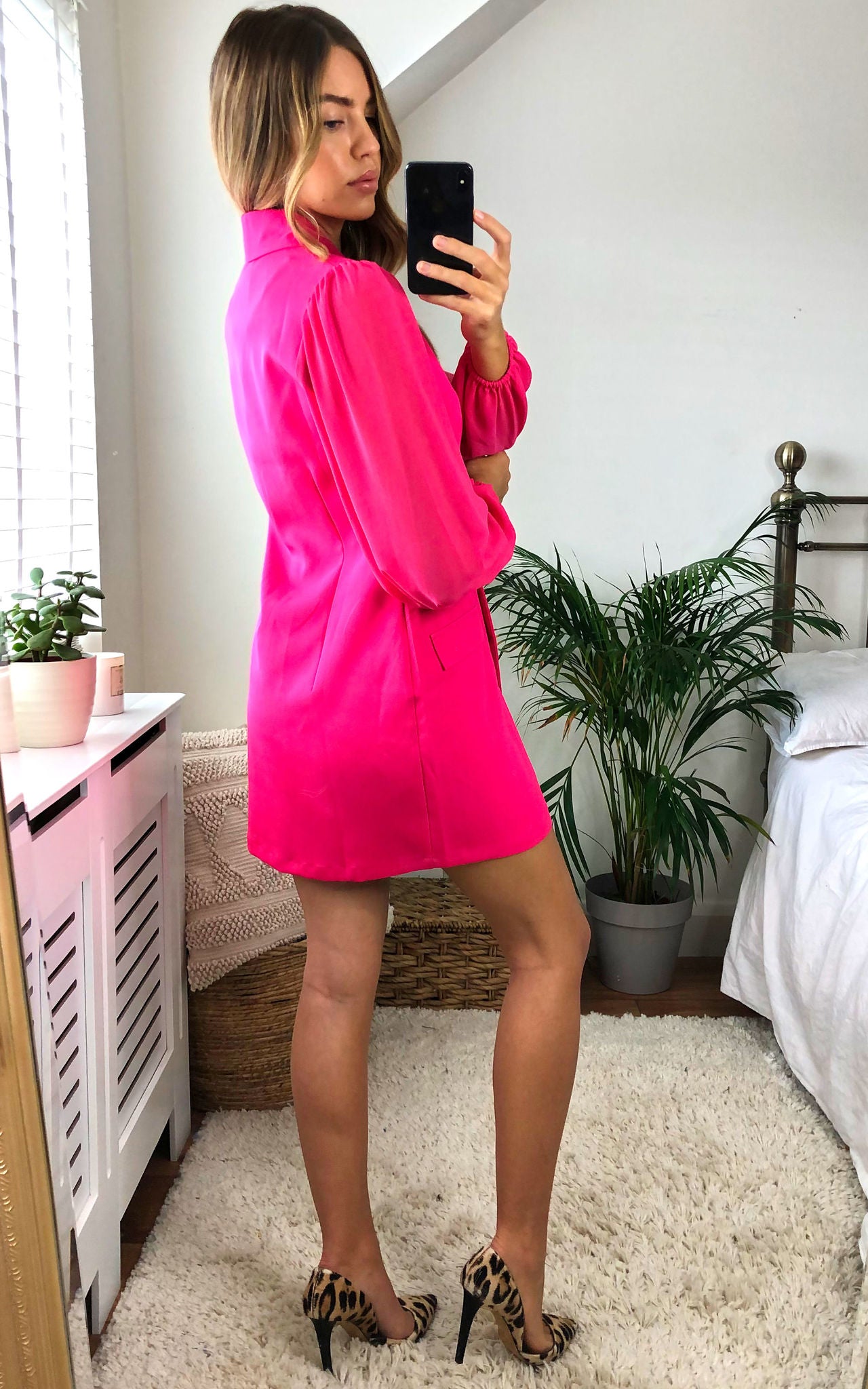 Unique21 Blazer Dress In Hot Pink