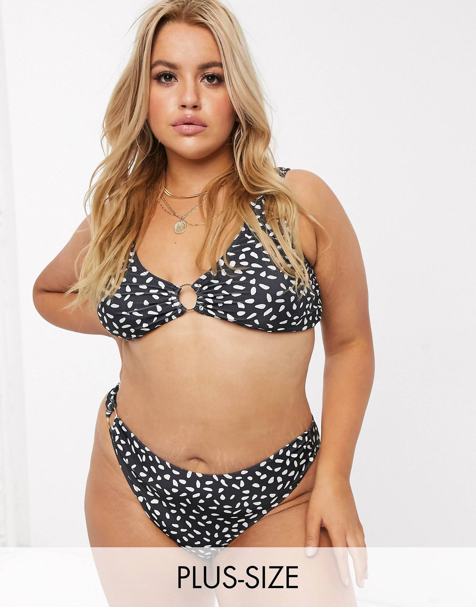 Hero Plus Abstract Spot Ring Trim Bikini Bottom