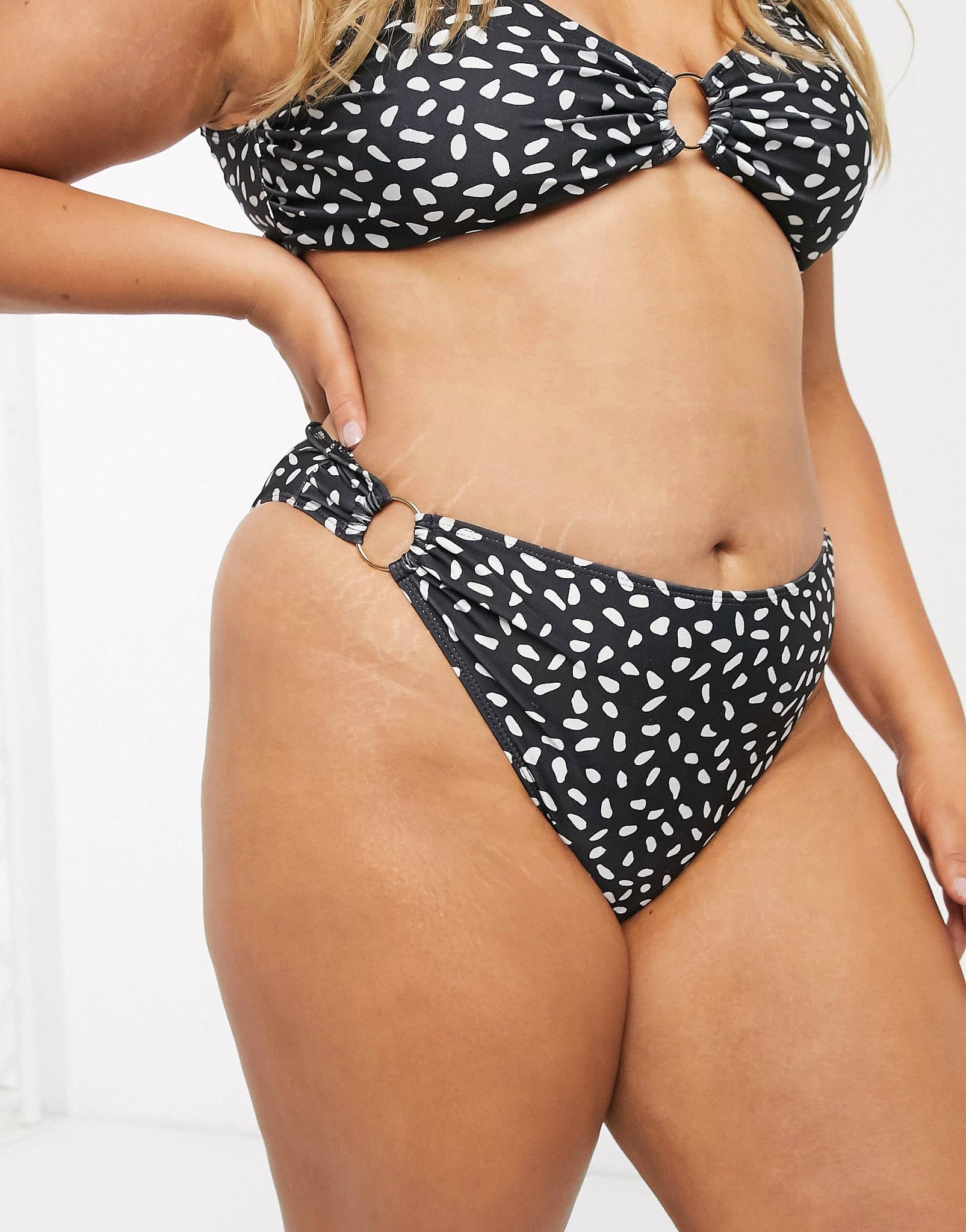 Hero Plus Abstract Spot Ring Trim Bikini Bottom