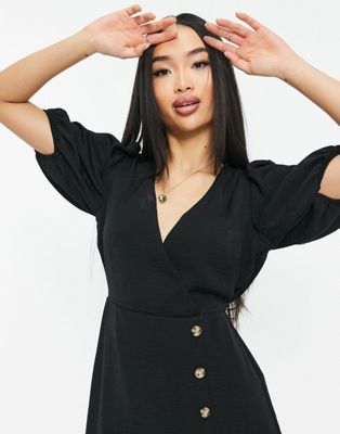 ASOS DESIGN natural crinkle top with side ties in oatmeal