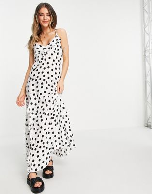 Missguided midi dress with split side in floral