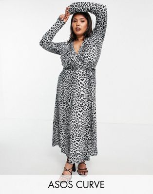 ASOS DESIGN sweetheart neck wrap tuck off shoulder bardot midi