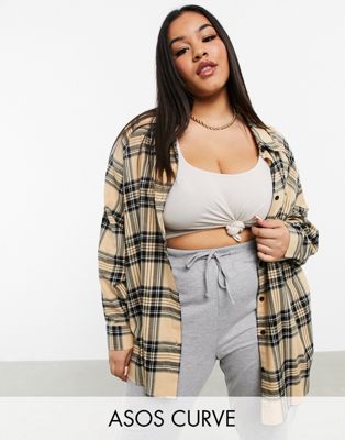 ASOS DESIGN racer neck cinched waist culotte jumpsuit in grey and black pinstripe