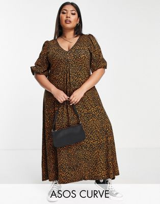 ASOS DESIGN vinyl 70s longline coat in dark brown