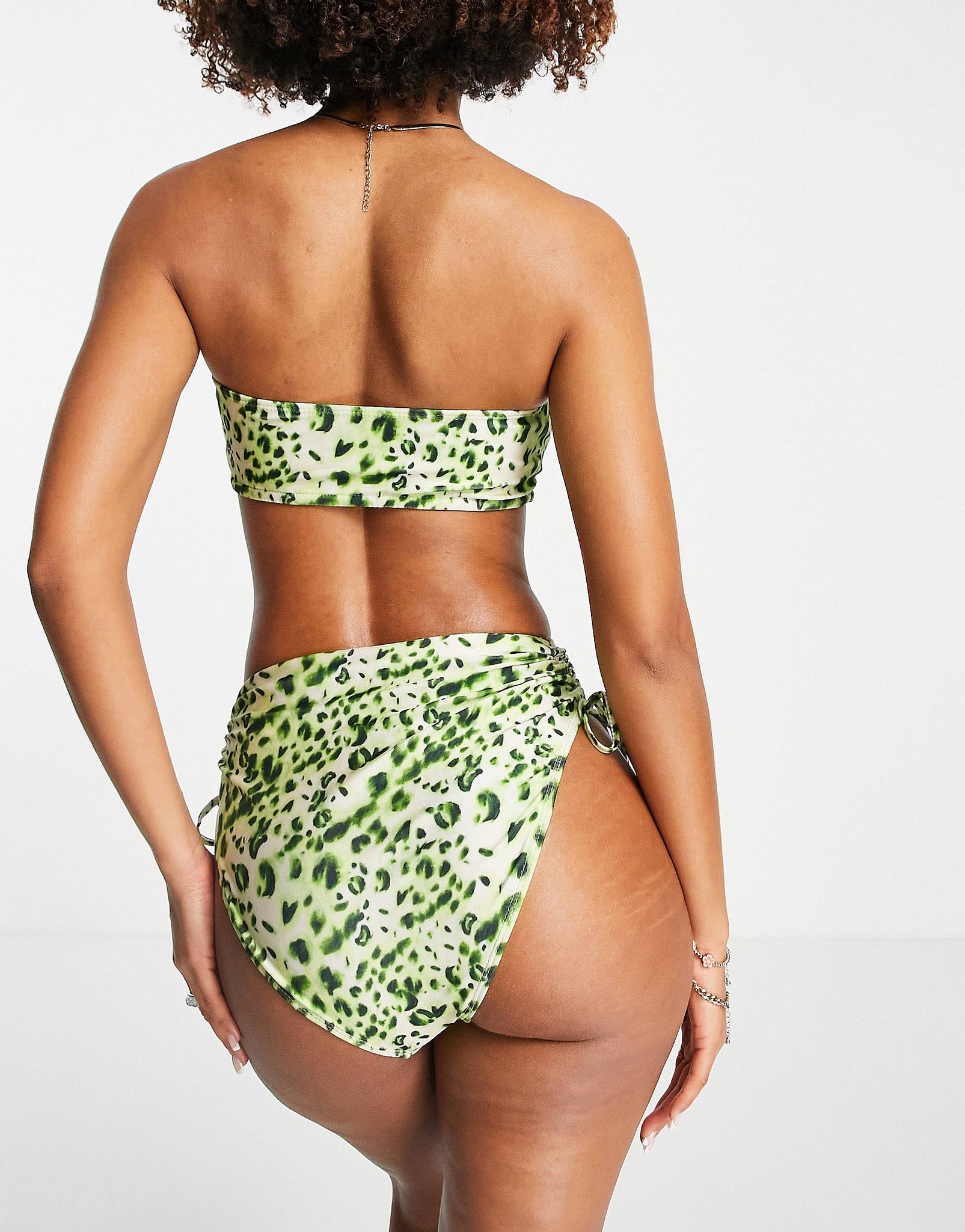 Unique 21 High Waisted Bikini Bottom In Yellow Animal Print