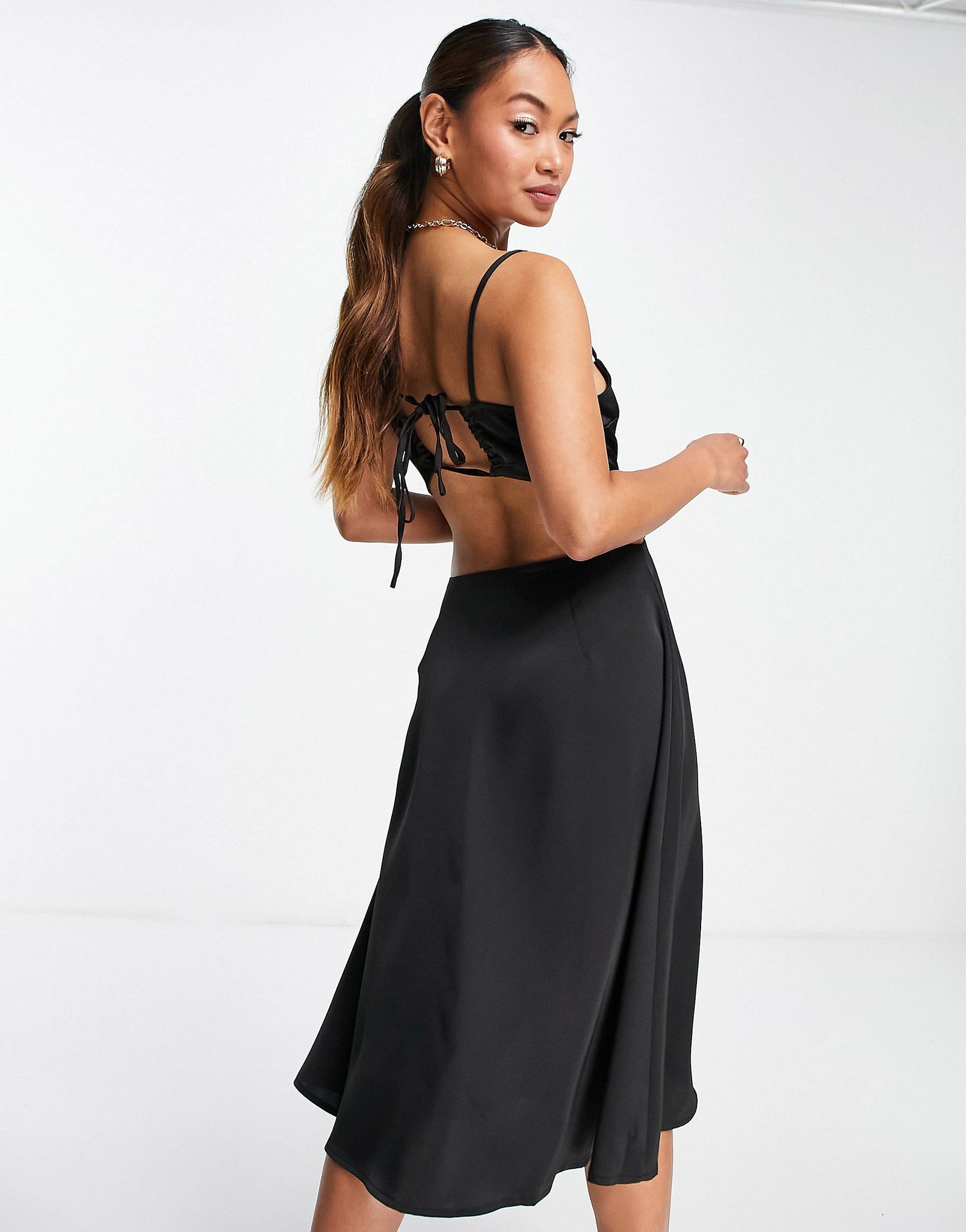 Unique21 Cut Out Back Cami Dress In Black