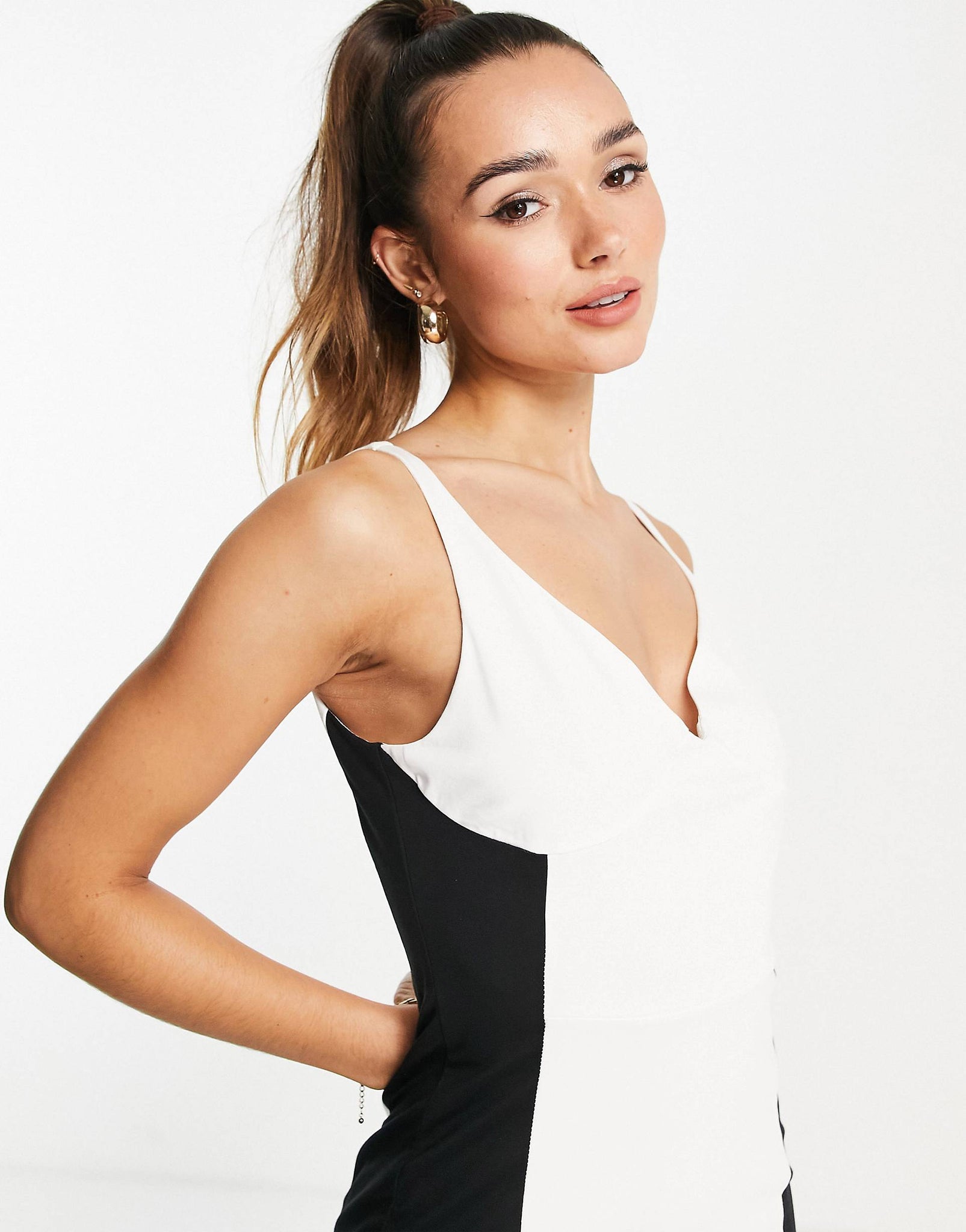 Unique21 Panelled Mini Dress In Mono