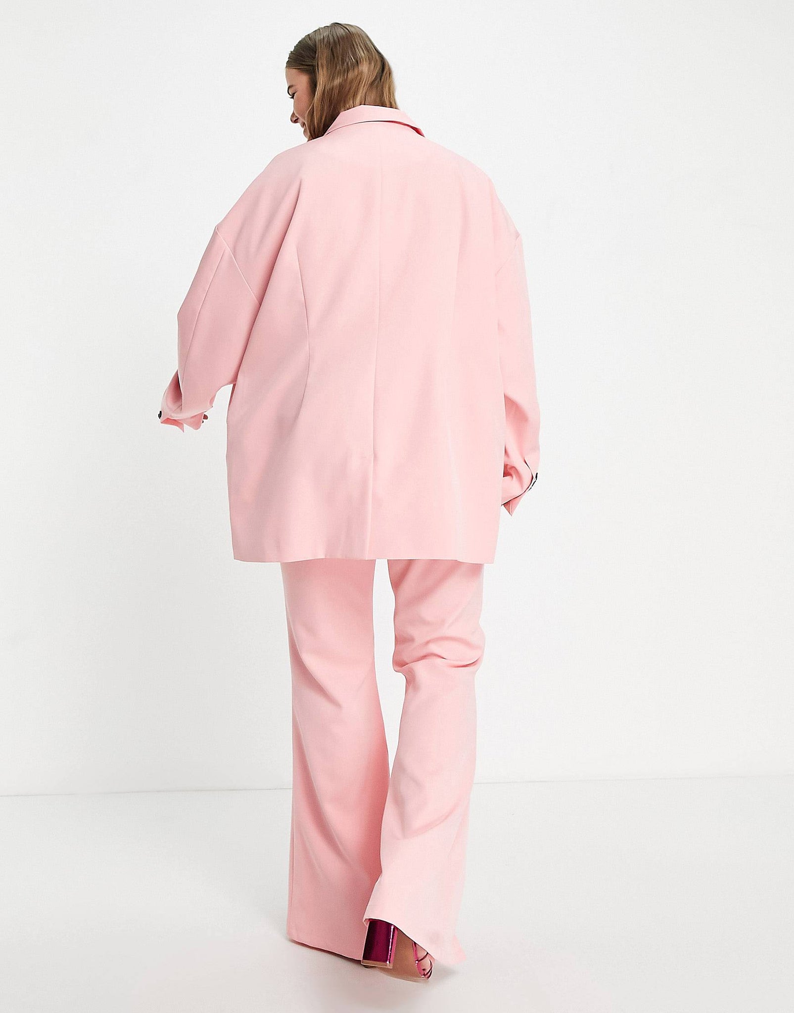 Plus flare leg trousers in bubblegum pink