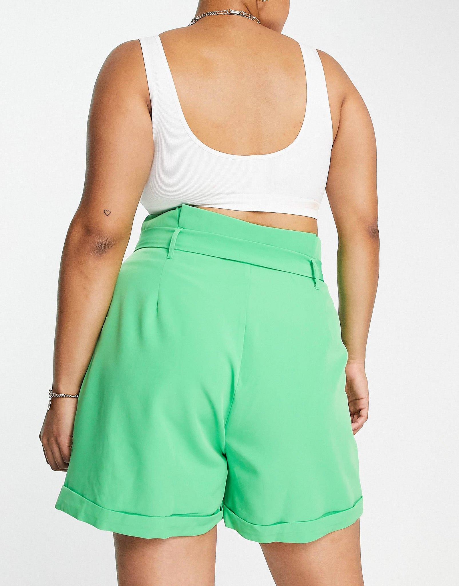 Hero Paperbag Waist Shorts In Green