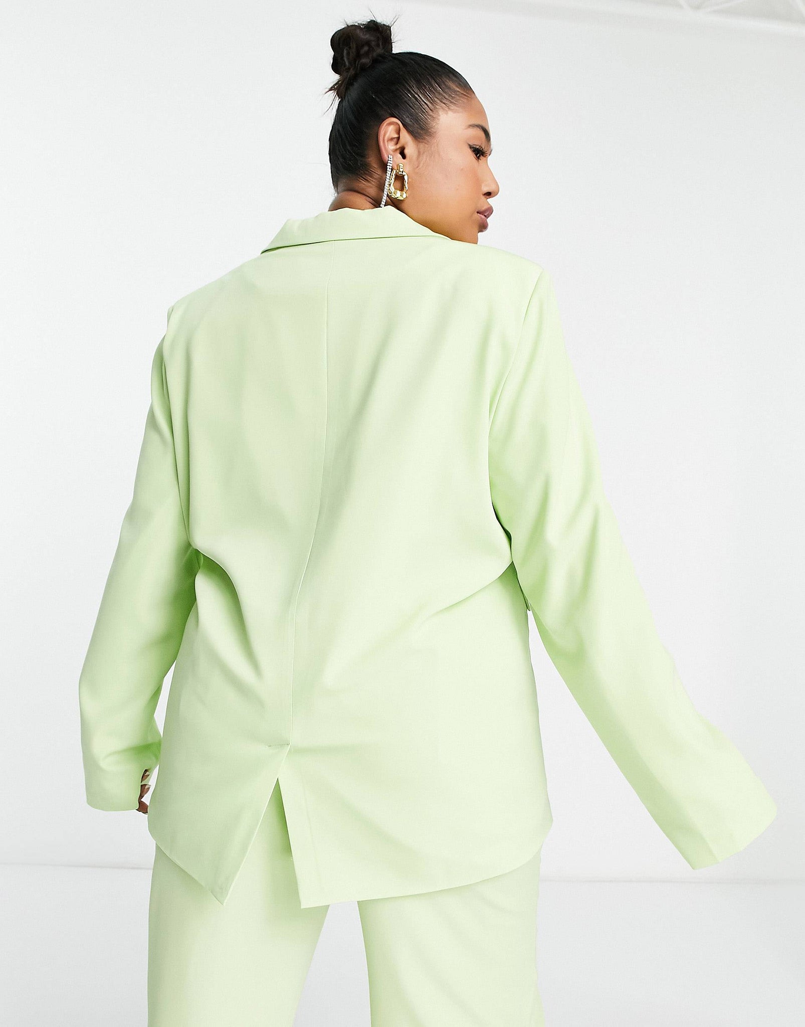 Plus oversized blazer in lime green