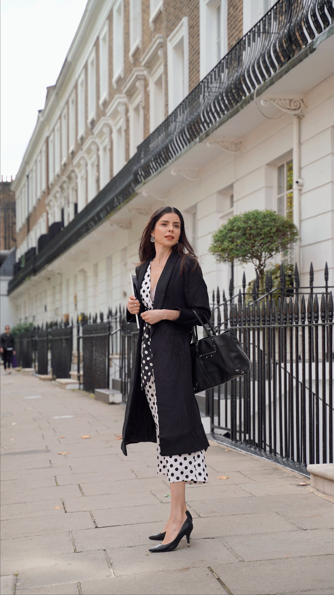 Black Longline Wrap Coat