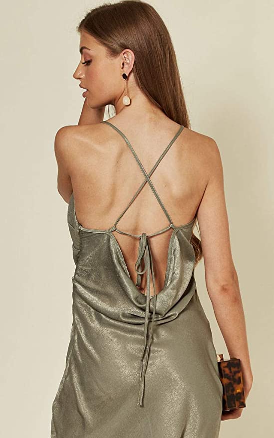 WRAP FRONT MIDI SATIN SLIP DRESS SAGE GREEN