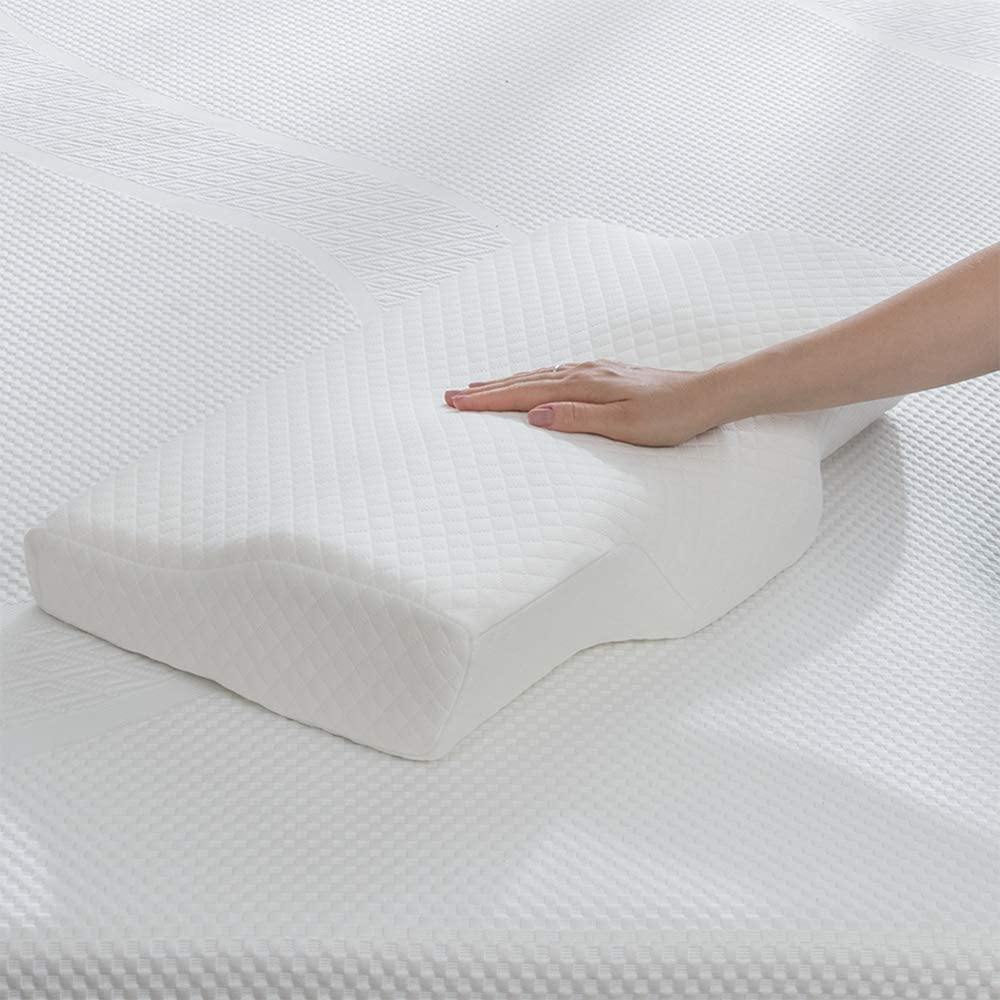 Akarise Cervical Memory Foam Pillow, Orthopaedic Butterfly Design, White Removeable Cover