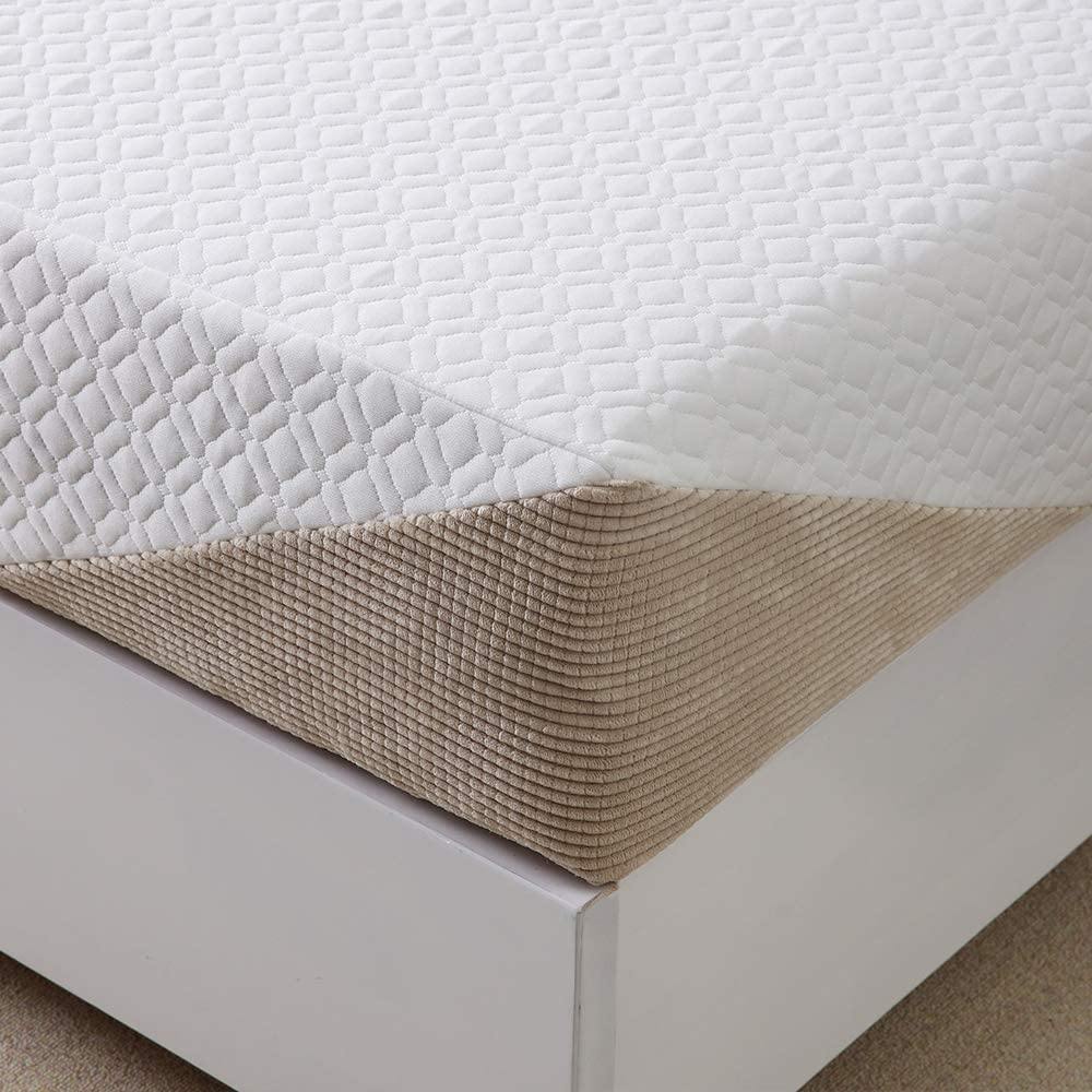 Akarise 8 Inch Memory Foam Mattress with Removeable Quilted Cover White