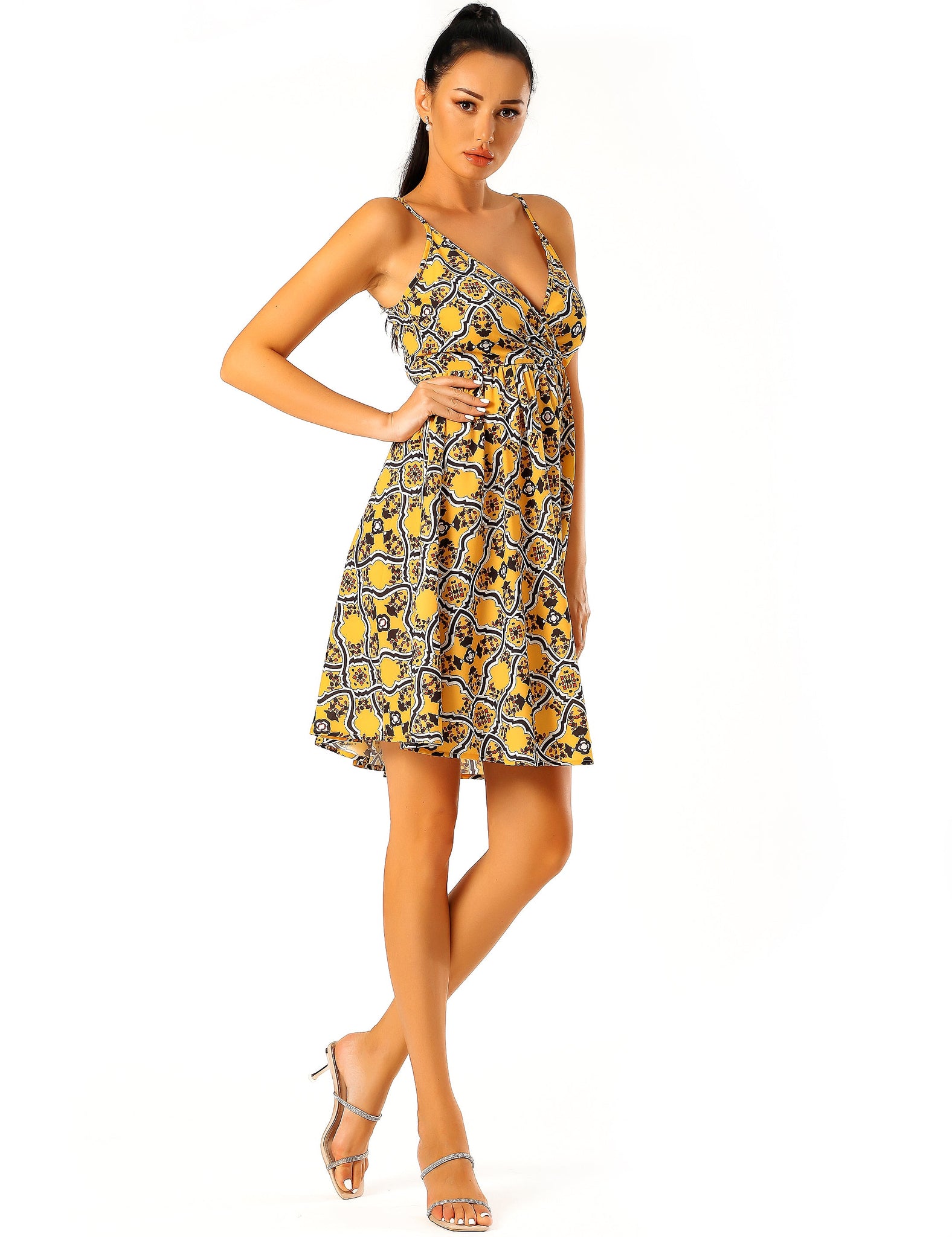 MULTI YELLOW PRINT Mini Dress