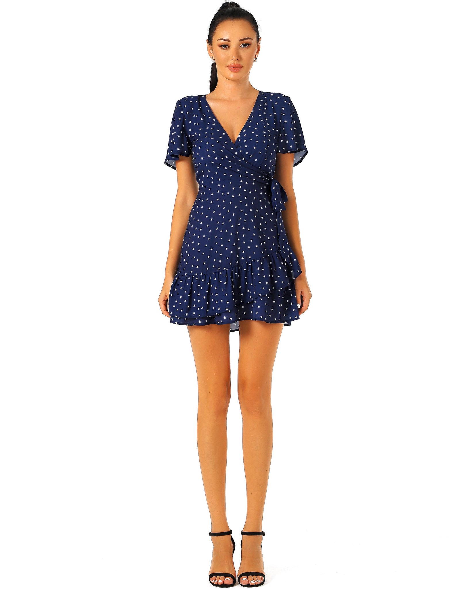 NAVY Star Print Mini Dress