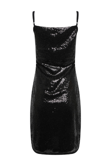 black sequin mini cami dress alternate view
