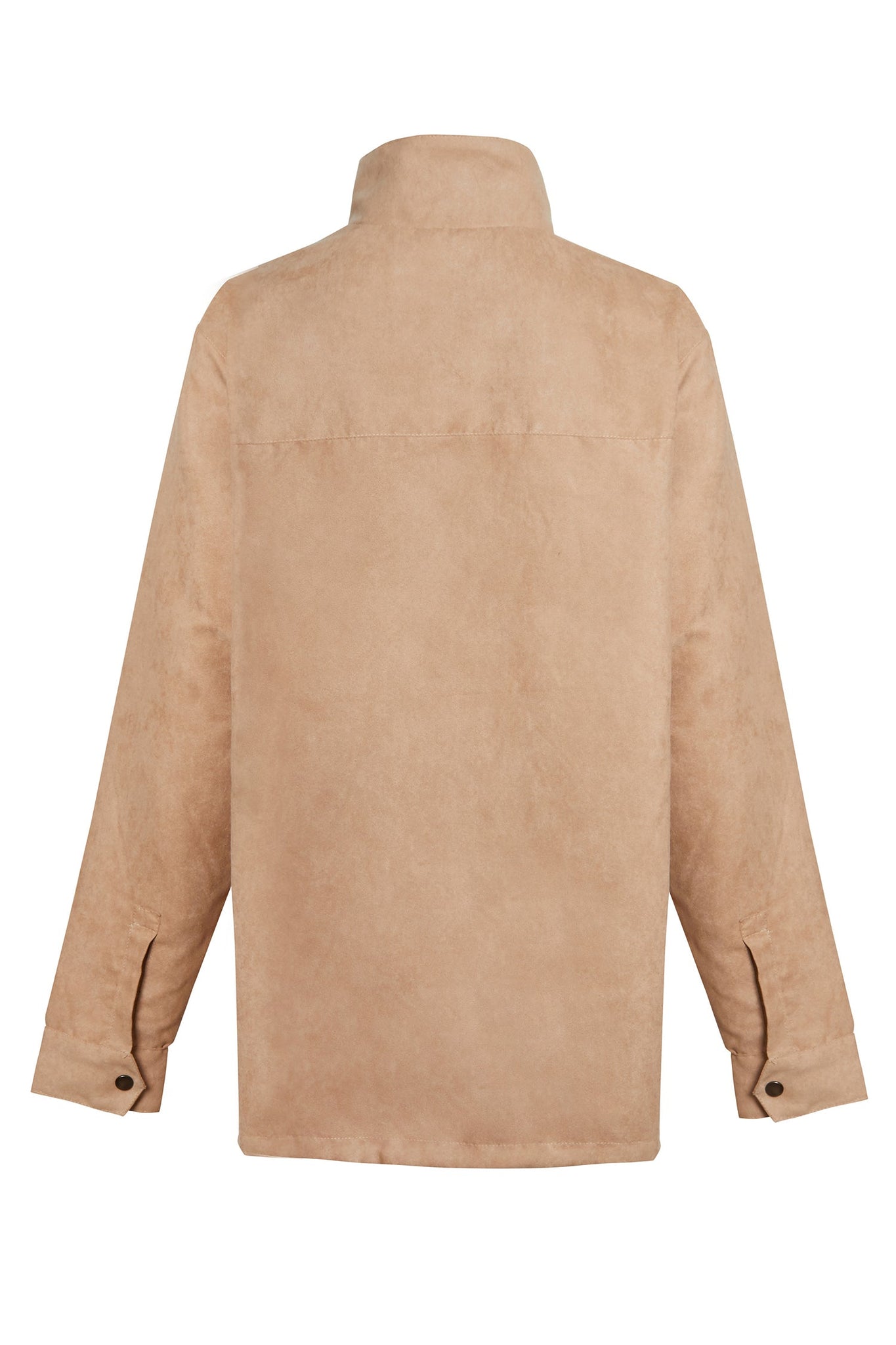 SUEDE FUNNEL NECK D-RING DETAIL SHACKET