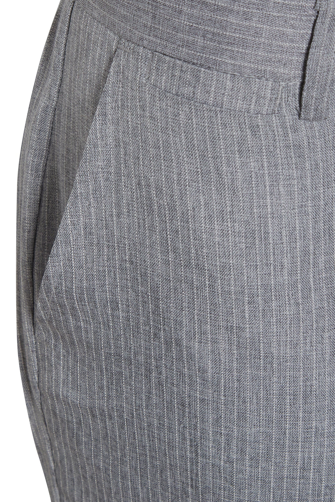 PIN STRIPE TURN-UP TAPERED TROUSER