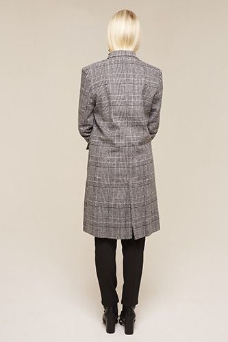 GREY CHECK CROMBIE COAT