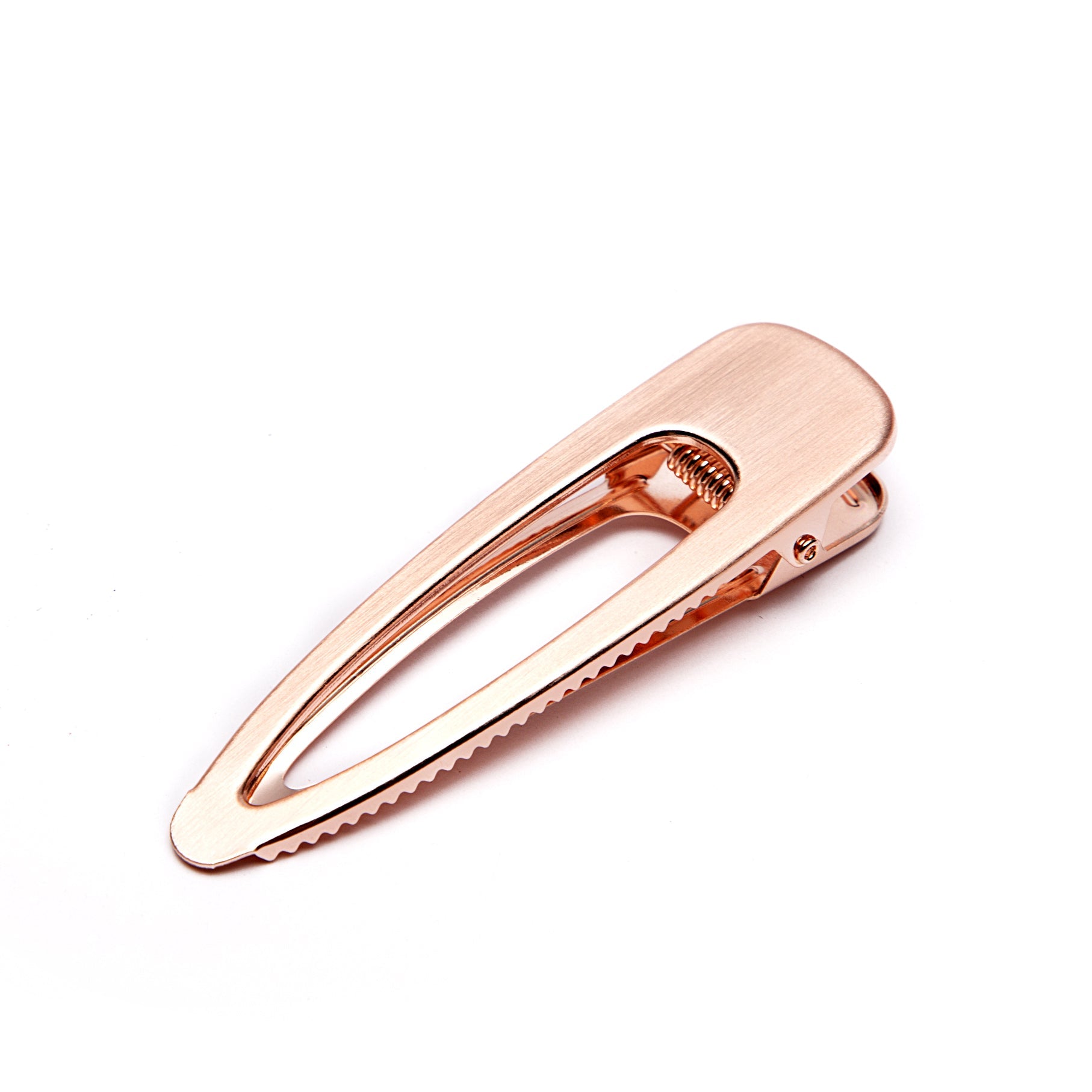 Large Hair Clips In Snap Shape In Rose Gold Tone