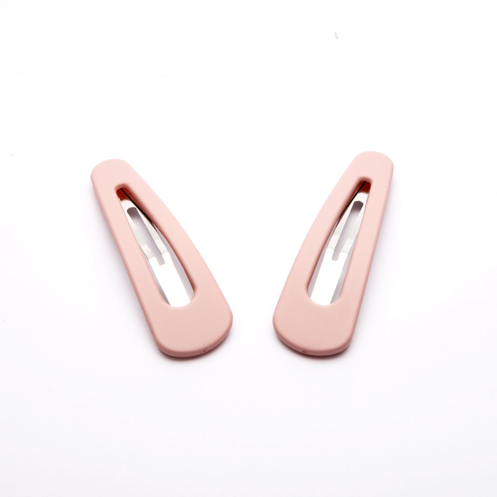 Pack of 2 Matte Hair Snaps In Pastel Pink