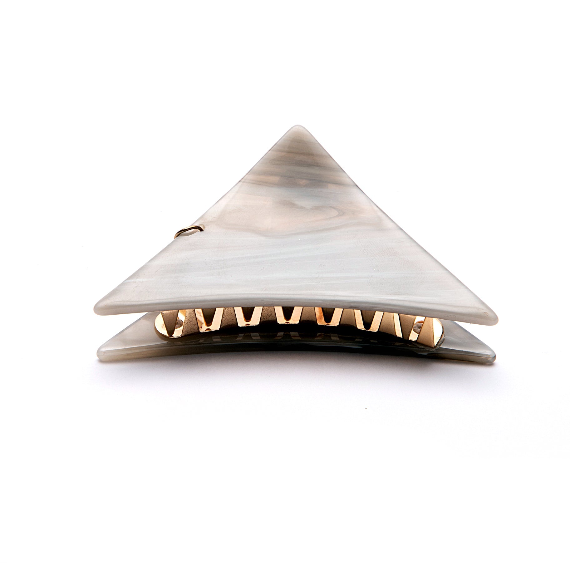 Small  Grey Marbled Triangle Hair Claws with Pendant