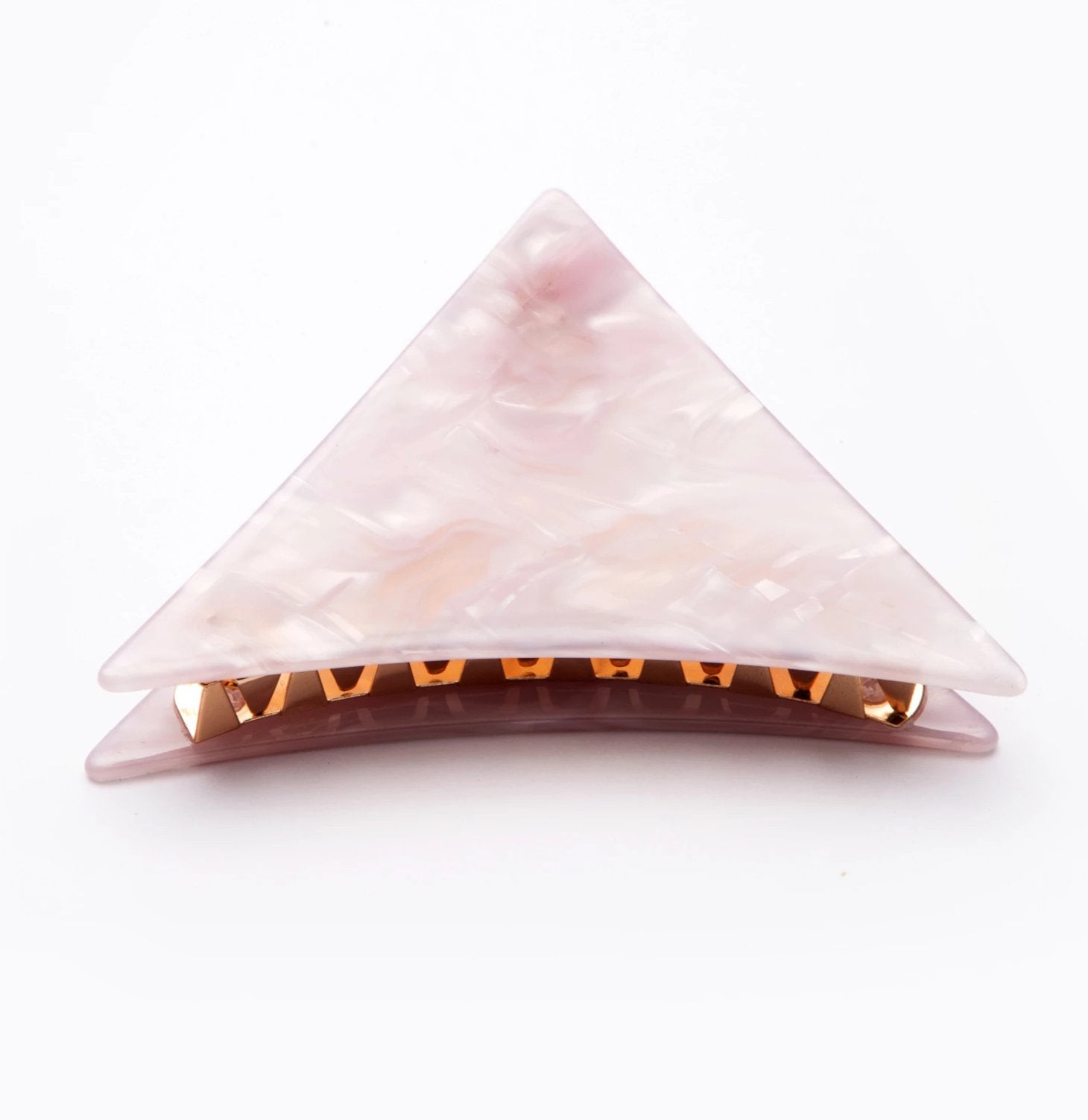 Large Pink Marbled Triangle Hair Claws with Pendant