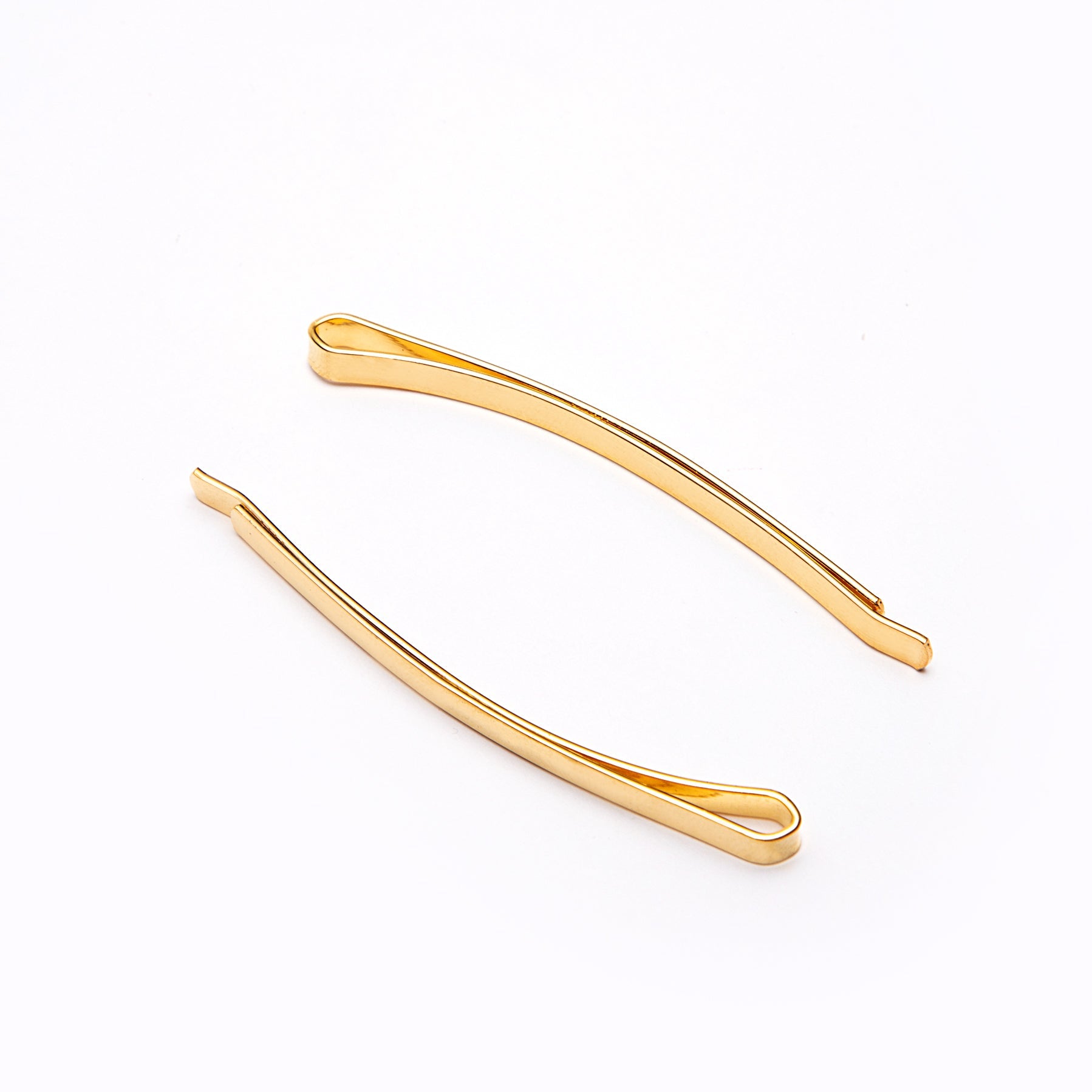 Pack of 2 Thin Hair Grips In Gold Tone