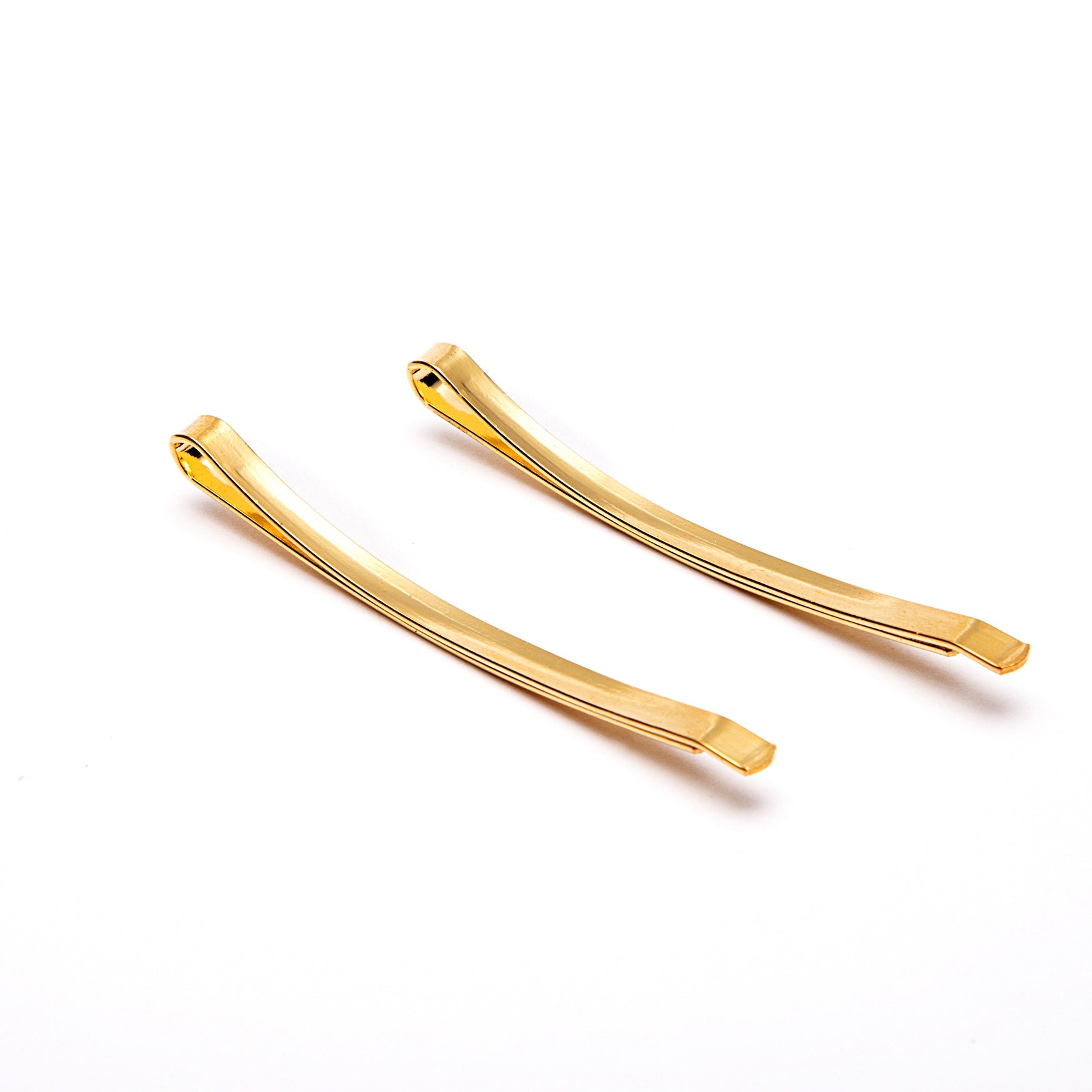 Pack of 2 Thin Hair Grips In Gold Tone