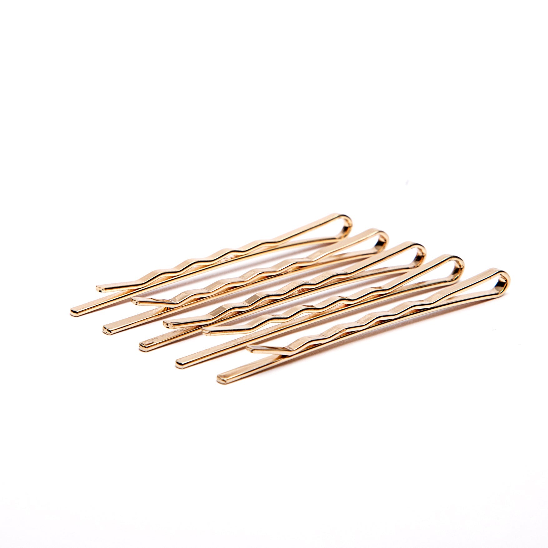 Pack of 5 Thin Hair Grips In Gold Tone