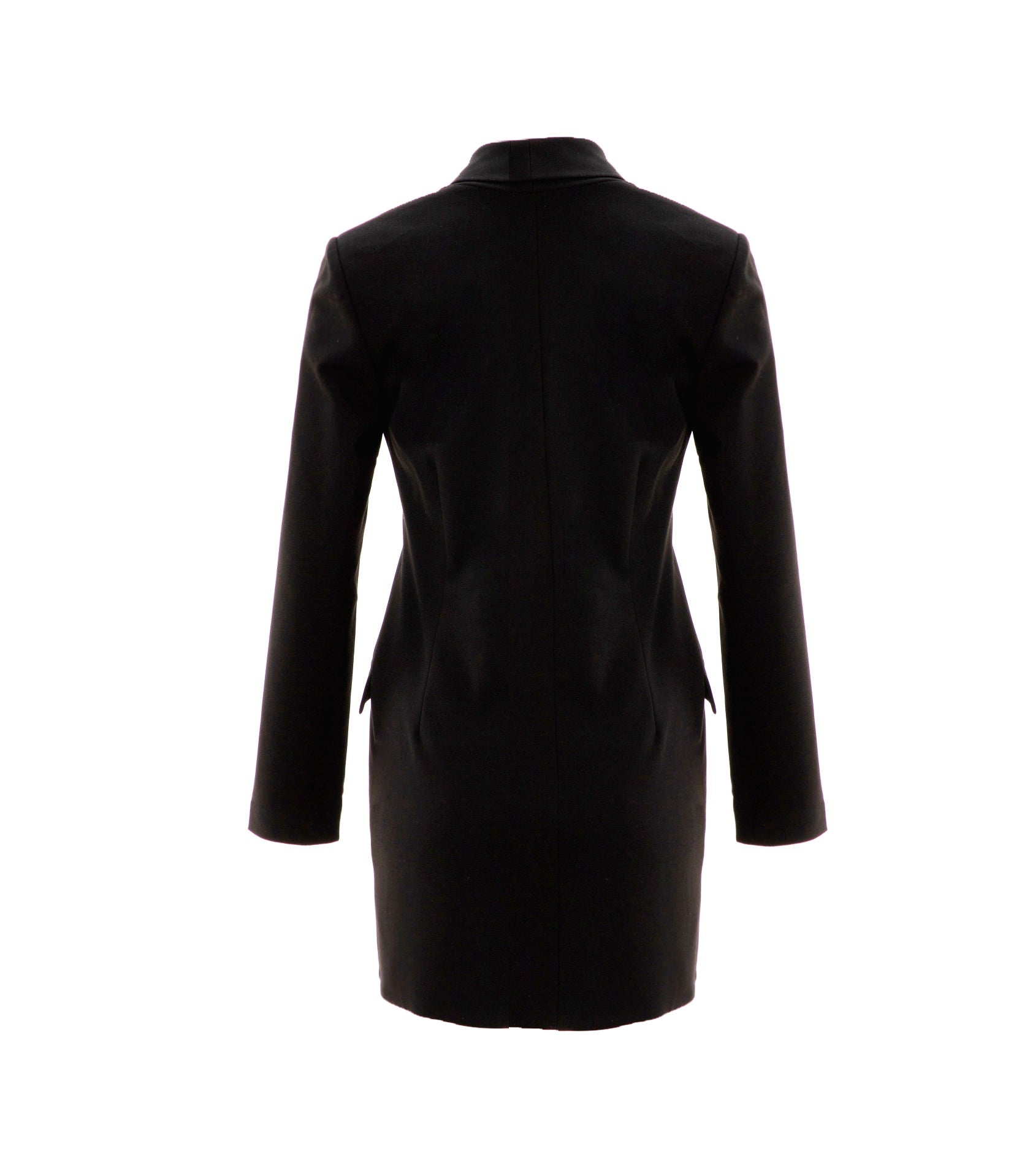 Premium  Black Asymmetric Blazer Dress