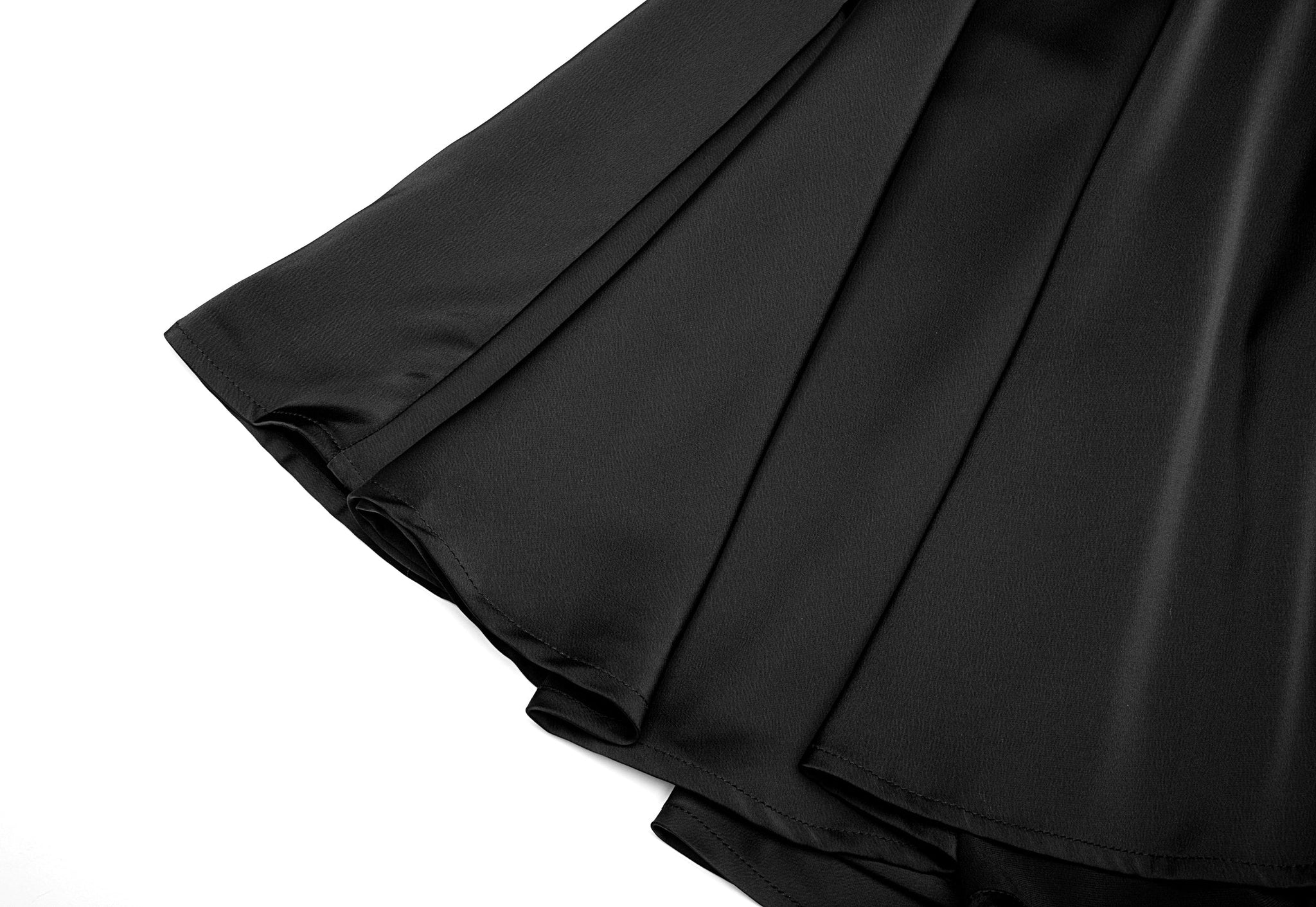 Luxe Satin Black Asymmetric Dress