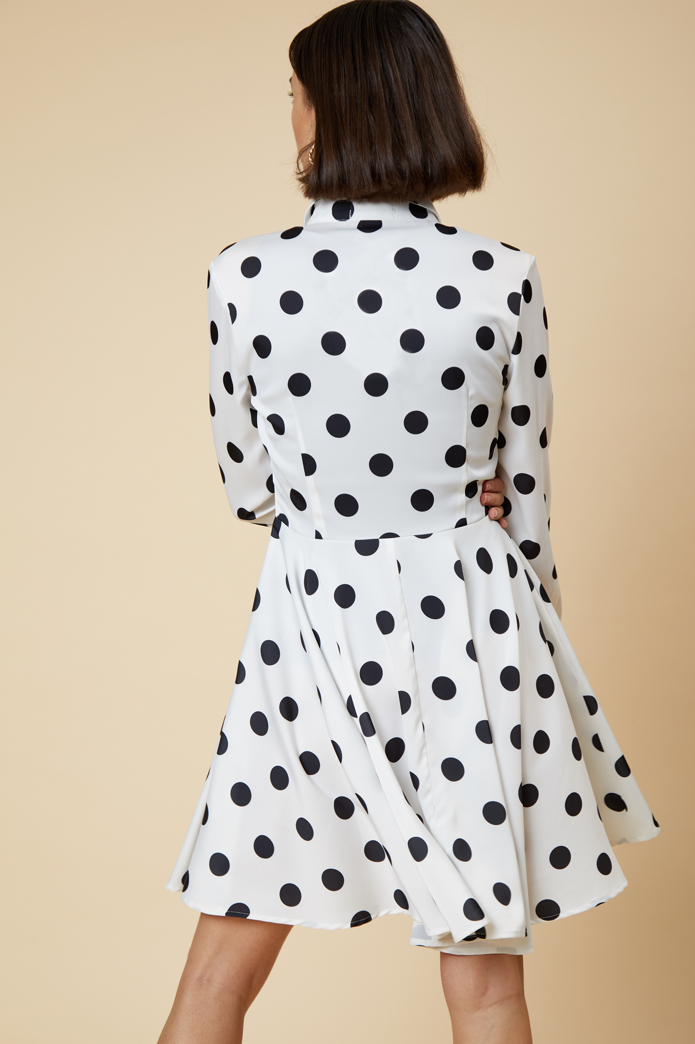 Polka Dot Skater Shirt Dress