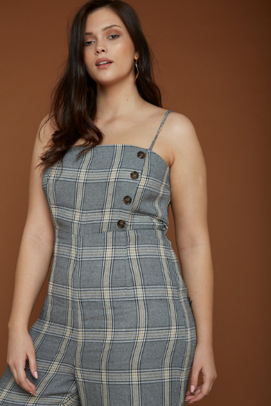 UNIQUE21 HERO Checked Jumpsuit With Tie Waist Belt