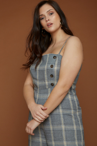 UNIQUE21 HERO Checked Jumpsuit With Tie Waist Belt
