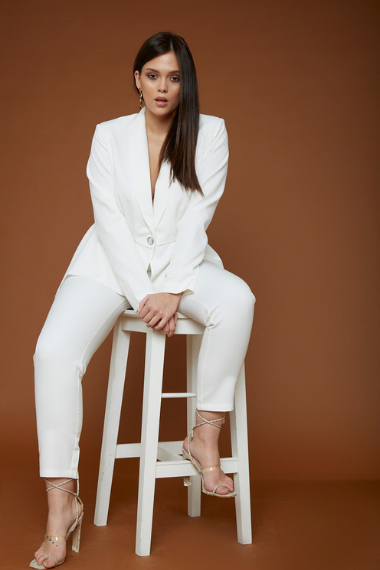 UNIQUE21 HERO High Rise Tailored Trousers in White