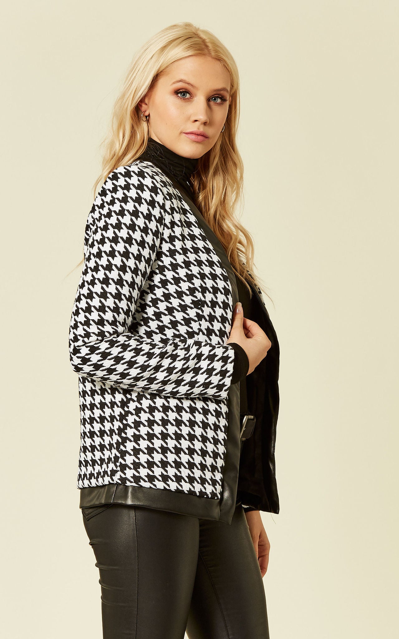 Black And White Houndstooth Jacket