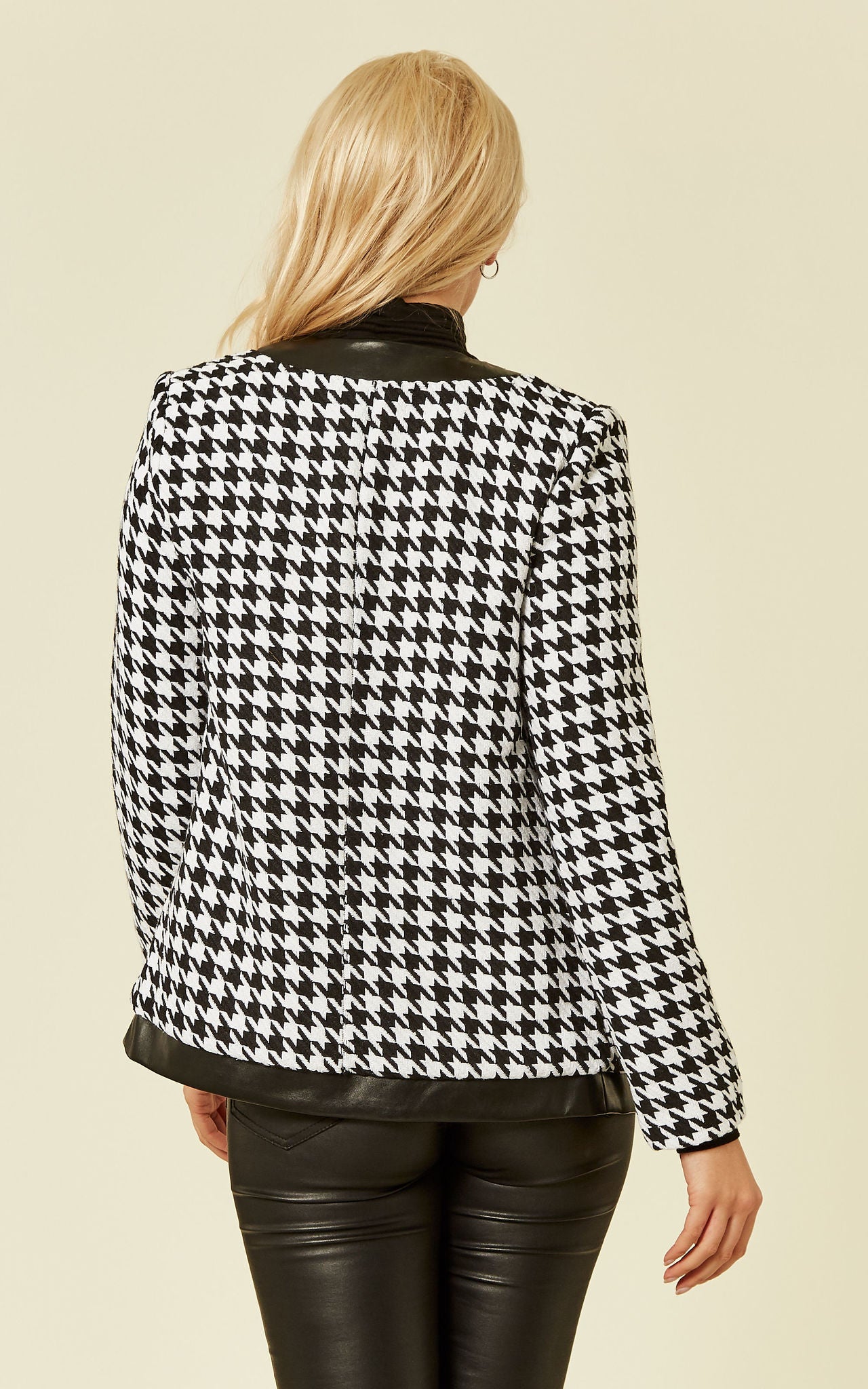 Black And White Houndstooth Jacket