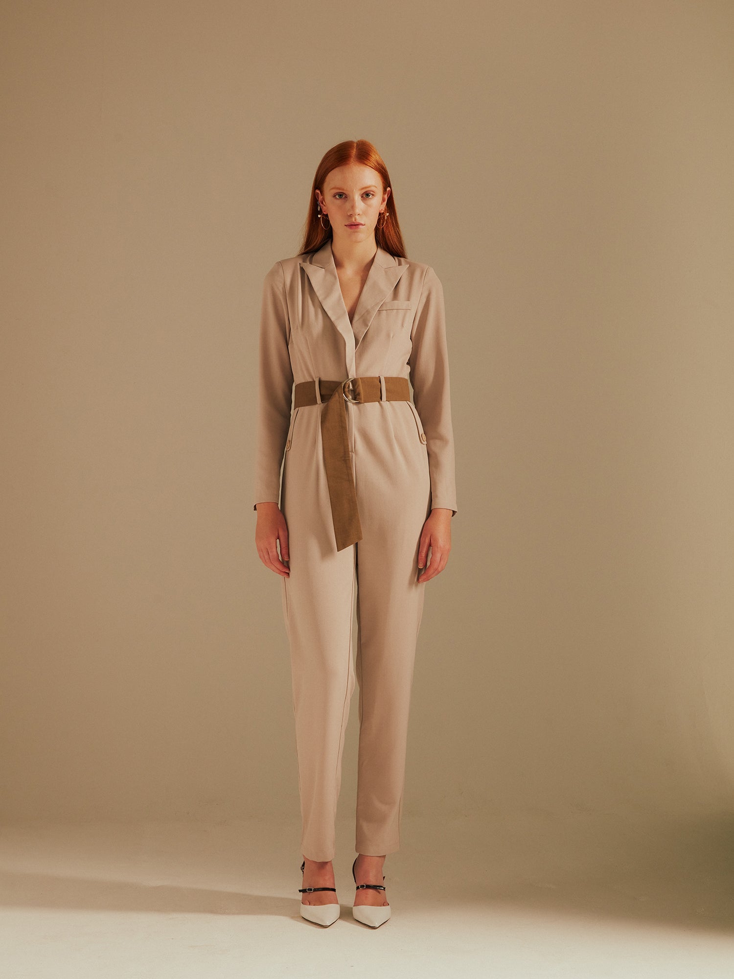 Hazel Linen Utility Belted Jumpsuit