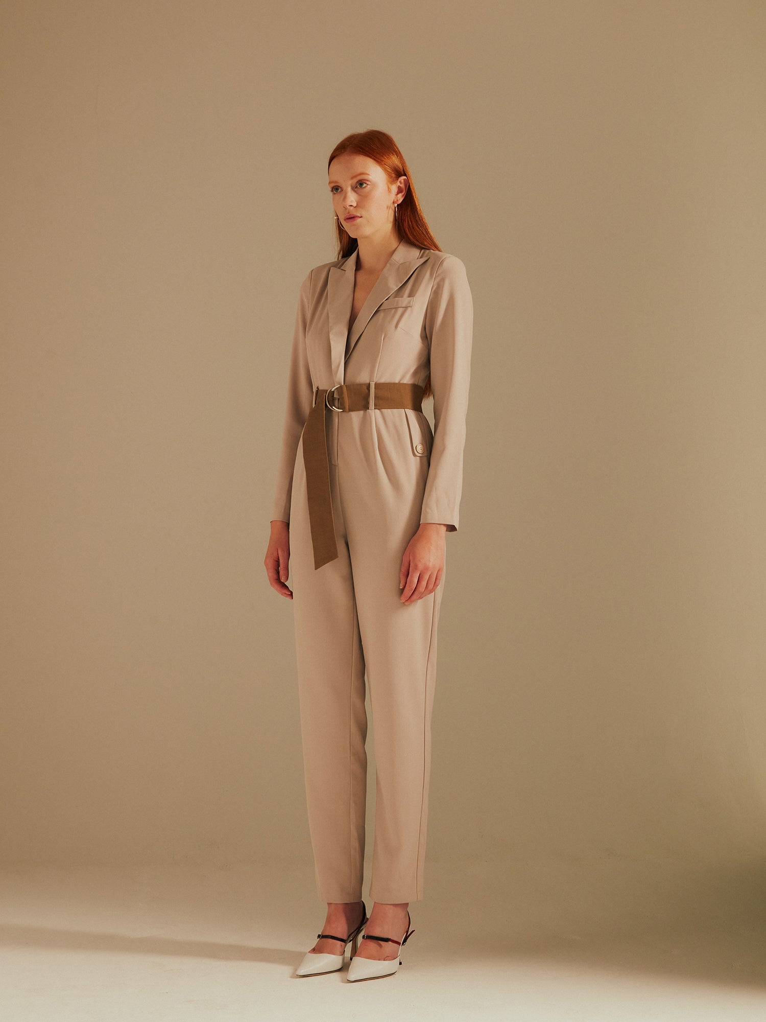 Hazel Linen Utility Belted Jumpsuit