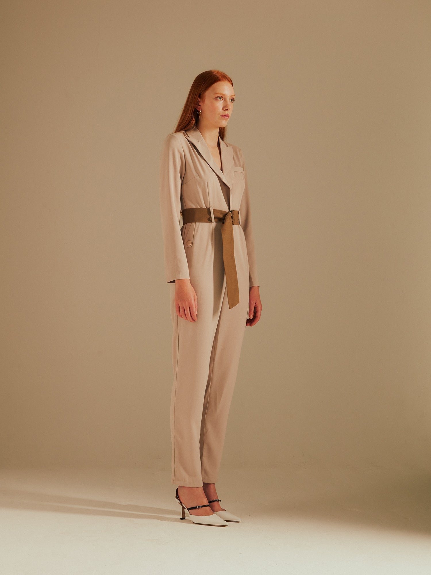 Hazel Linen Utility Belted Jumpsuit