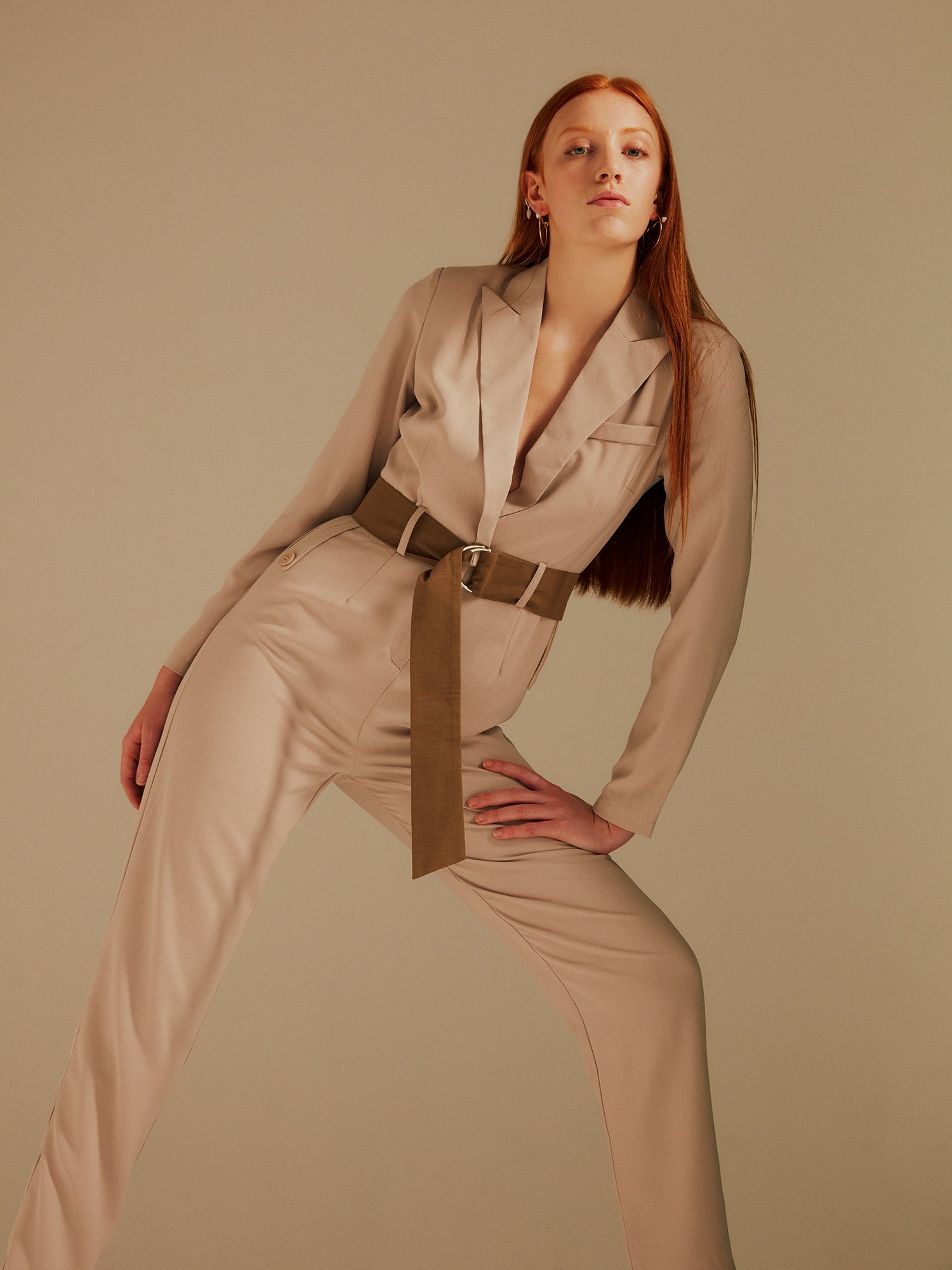 Hazel Linen Utility Belted Jumpsuit